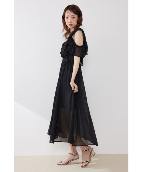 rienda(リエンダ)の「【AKB48 伊藤百花さん着用】フロントドレープフレアワンピース 夏服(ワンピース・レディース・ライトピンク/ライトブルー/ブラック・SMALL/MEDIUM)」の5枚目の写真