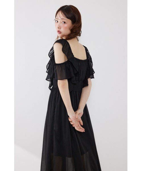 rienda(リエンダ)の「【AKB48 伊藤百花さん着用】フロントドレープフレアワンピース 夏服(ワンピース・レディース・ライトピンク/ライトブルー/ブラック・SMALL/MEDIUM)」の9枚目の写真