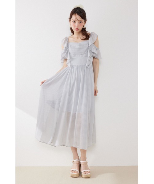 rienda(リエンダ)の「【AKB48 伊藤百花さん着用】フロントドレープフレアワンピース 夏服(ワンピース・レディース・ライトピンク/ライトブルー/ブラック・SMALL/MEDIUM)」の12枚目の写真