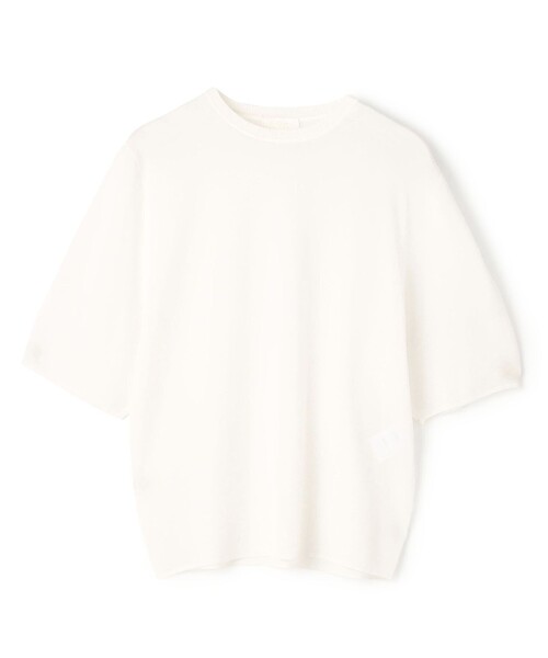 BALLSEY(ボールジィ)の「シルキーキュプラ ハーフスリーブプルオーバー(ニット/セーター・レディース・ダークブラウン/ライトブルー/ホワイト・S)」の2枚目の写真