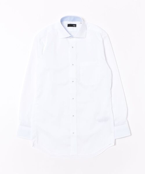 TAKA-Q（タカキュー）の「ワイシャツ メンズ ノンアイロン 綿混 ワイドカラー 長袖 ビジネス ドレス NEWスタンダードフィット（ビジネスシャツ・メンズ・ホワイト・首回り39cm-裄丈84cm/首回り41cm-裄丈86cm/首回り43cm-裄丈86cm/首回り39cm-裄丈80cm/首回り41cm-裄丈82cm/首回り43cm-裄丈82cm/首回り37cm-裄丈80cm/首回り45cm-裄丈86cm）」の3枚目の写真