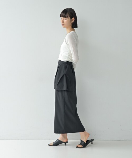 GALLEST(ギャレスト)の「ラップ風タイトスカート(スカート・レディース・ブラック/オリーブ・36/38)」の17枚目の写真