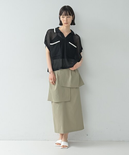 GALLEST(ギャレスト)の「ラップ風タイトスカート(スカート・レディース・ブラック/オリーブ・36/38)」の10枚目の写真