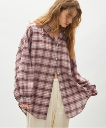 check hoodie over shirt / チェックフーディーオーバーシャツ