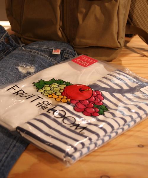 FRUIT OF THE LOOM（フルーツオブザルーム）の「FRUIT OF THE LOOM(フルーツオブザルーム) 別注VネックT2枚組(ホワイト・ネイビーボーダー)（Tシャツ/カットソー・メンズ・ホワイト系その他・X-LARGE/SMALL/MEDIUM/LARGE）」の2枚目の写真