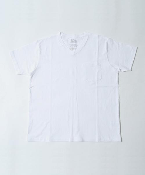 FRUIT OF THE LOOM（フルーツオブザルーム）の「FRUIT OF THE LOOM(フルーツオブザルーム) 別注VネックT2枚組(ホワイト・ネイビーボーダー)（Tシャツ/カットソー・メンズ・ホワイト系その他・X-LARGE/SMALL/MEDIUM/LARGE）」の3枚目の写真