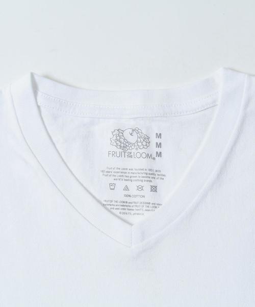 FRUIT OF THE LOOM（フルーツオブザルーム）の「FRUIT OF THE LOOM(フルーツオブザルーム) 別注VネックT2枚組(ホワイト・ネイビーボーダー)（Tシャツ/カットソー・メンズ・ホワイト系その他・X-LARGE/SMALL/MEDIUM/LARGE）」の7枚目の写真