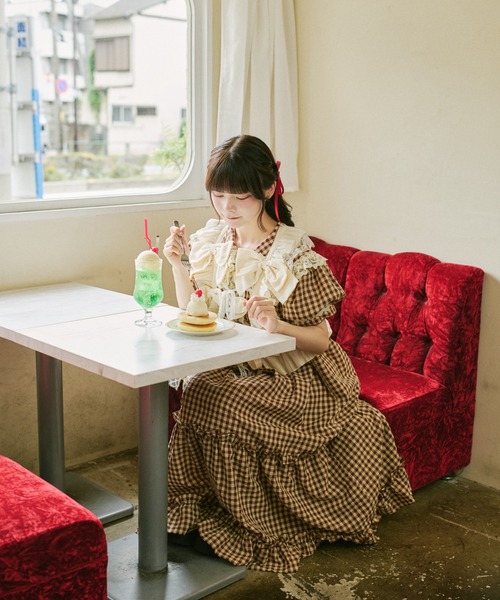 kutir(クティール)の「【クティールとレトロ】2wayコットンリボンレースハーネス(その他トップス・レディース・オフホワイト/レッド/ブルー/アイボリー・FREE)」の8枚目の写真