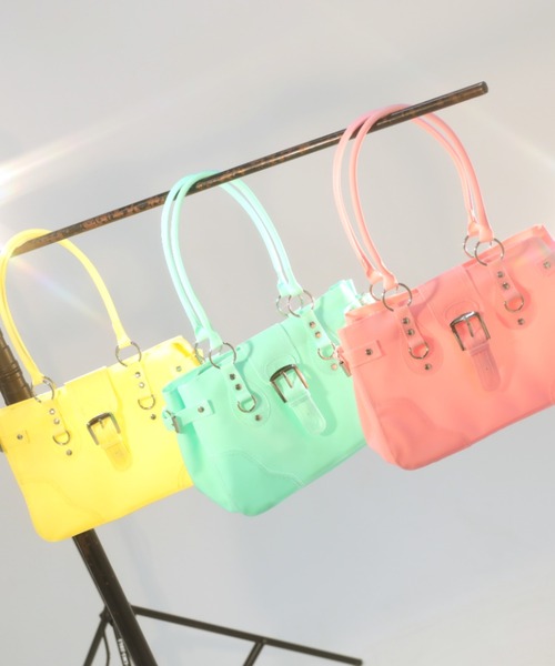 SPINNS(スピンズ)の「PVC ジェリーバッグ/JELLY BAG(ハンドバッグ・レディース・ピンク/イエロー・ONESIZE)」の3枚目の写真