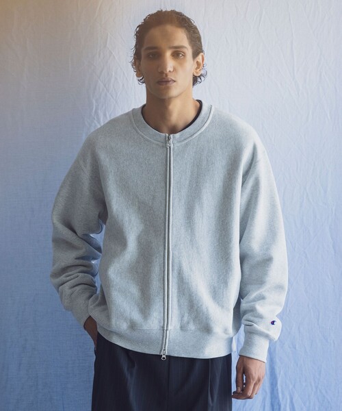 Champion(チャンピオン)の「<Champion × monkey time>フルジップ クルーネック スウェット(スウェット・メンズ・ライトグレー/ブラック・XL/S/L/M)」の2枚目の写真