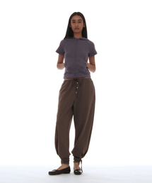 PWC タイアップヘムジャージトラウザー_カーキグレー
