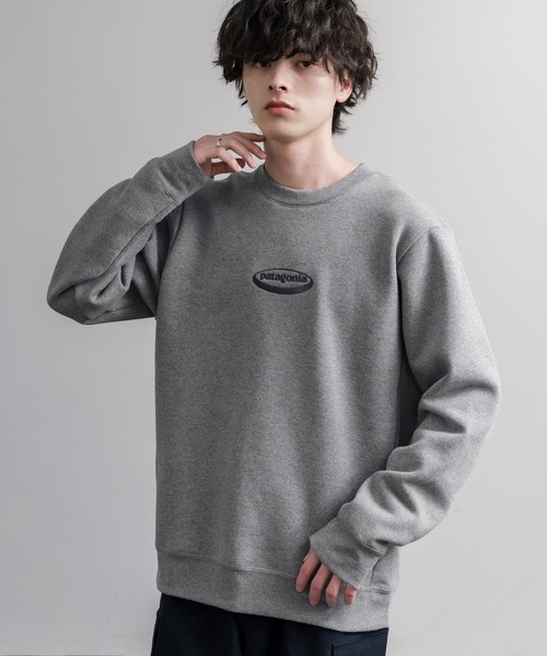 patagonia(パタゴニア)の「Patagonia M S 95 OVAL LOGO UPRISAL CREW SWEATSHIRT ロゴ刺繍裏起毛長袖スウェットトレーナー(スウェット・メンズ・グレー/ブラック・L/M/S/XL)」の2枚目の写真