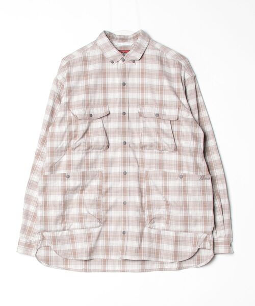 NANGA(ナンガ)の「GRID TARTAN CAMP SHIRT/グリッドタータン キャンプシャツ(シャツ/ブラウス・メンズ・ベージュ/ブルー/グリーン・M/S/L/XL)」の1枚目の写真