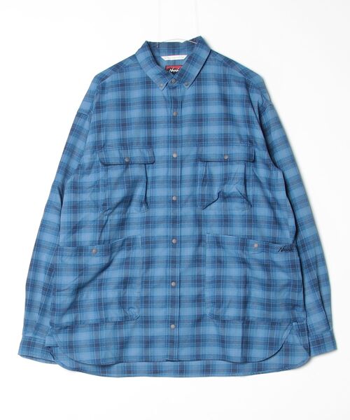 NANGA(ナンガ)の「GRID TARTAN CAMP SHIRT/グリッドタータン キャンプシャツ(シャツ/ブラウス・メンズ・ベージュ/ブルー/グリーン・M/S/L/XL)」の3枚目の写真