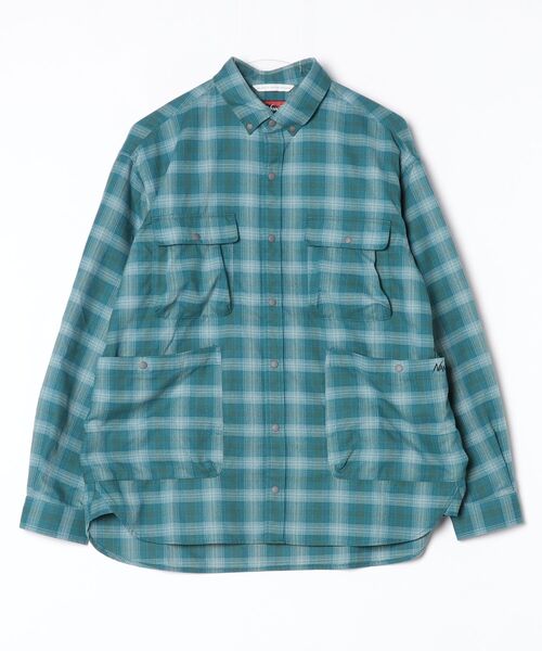 NANGA(ナンガ)の「GRID TARTAN CAMP SHIRT/グリッドタータン キャンプシャツ(シャツ/ブラウス・メンズ・ベージュ/ブルー/グリーン・M/S/L/XL)」の2枚目の写真