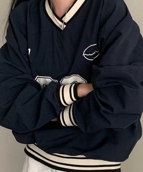 NANEA（ナネア）の「ナンバープリントVネックスポーツT（Tシャツ/カットソー・レディース・ネイビー・LARGE/X-LARGE）」の6枚目の写真