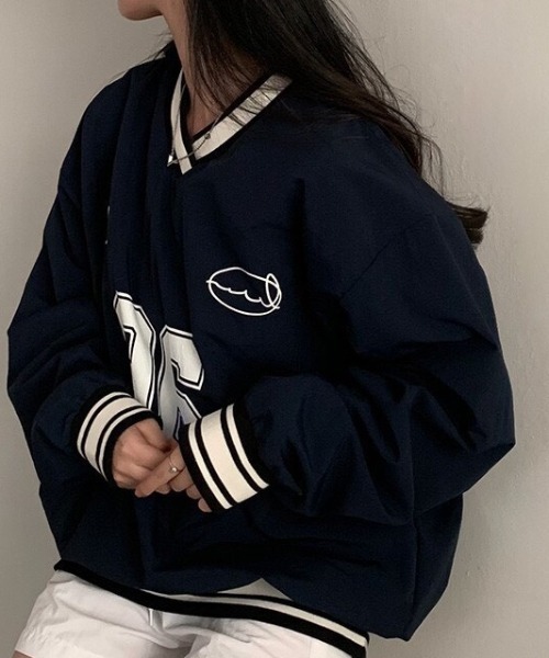 NANEA（ナネア）の「ナンバープリントVネックスポーツT（Tシャツ/カットソー・レディース・ネイビー・LARGE/X-LARGE）」の5枚目の写真