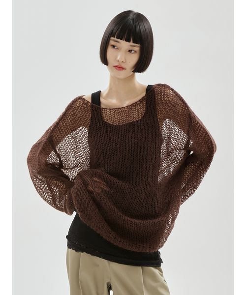 emmi(エミ)の「【ONLINE限定カラーあり】モヘアニットプルオーバー(ニット/セーター・レディース・ライトグレー/ライトブルー/ダークグレー/ピンク/ブラウン・F)」の3枚目の写真