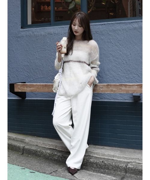 emmi(エミ)の「【ONLINE限定カラーあり】モヘアニットプルオーバー(ニット/セーター・レディース・ライトグレー/ライトブルー/ダークグレー/ピンク/ブラウン・F)」の13枚目の写真