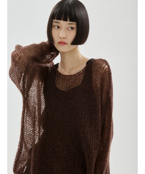 emmi(エミ)の「【ONLINE限定カラーあり】モヘアニットプルオーバー(ニット/セーター・レディース・ライトグレー/ライトブルー/ダークグレー/ピンク/ブラウン・F)」の16枚目の写真