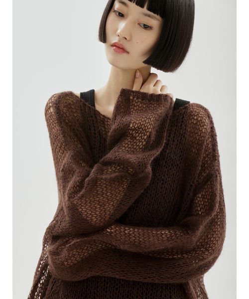 emmi(エミ)の「【ONLINE限定カラーあり】モヘアニットプルオーバー(ニット/セーター・レディース・ライトグレー/ライトブルー/ダークグレー/ピンク/ブラウン・F)」の17枚目の写真