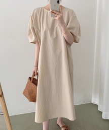ルーズシルエット パフスリーブ ワンピース