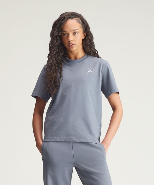 adidas by Stella McCartney(アディダスバイステラマッカートニー)の「TrueCasuals レギュラー スポーツウェア Tシャツ【adidas by Stella McCartney】 / アディダス adidas(Tシャツ/カットソー・レディース・グレー・SMALL/MEDIUM/LARGE/X-LARGE/XX-LARGE/X-SMALL)」の1枚目の写真