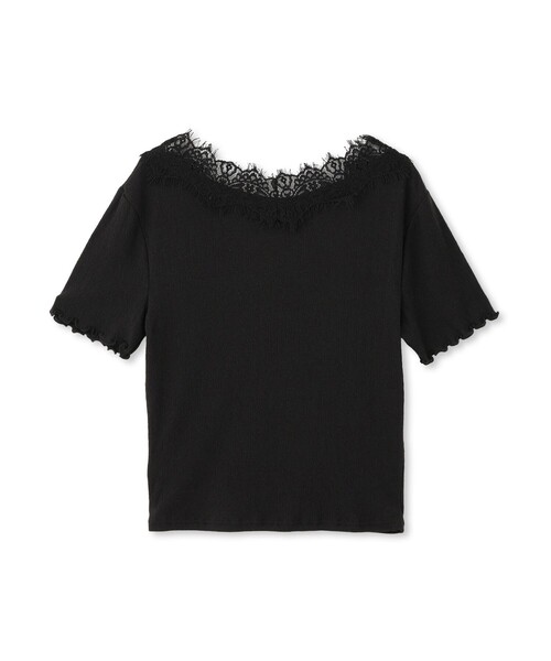 Jayro(ジャイロ)の「レーストリミング半袖Tシャツ(Tシャツ/カットソー・レディース・グレー/ブラック/ホワイト系その他・M)」の8枚目の写真
