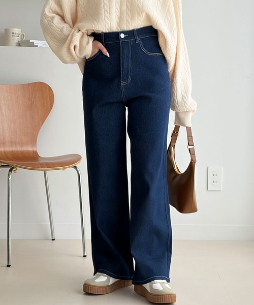 GeeRA(ジーラ)の「ワイドルーズデニムパンツ(デニムパンツ・レディース・ネイビー/ブルー/ライトブルー・MEDIUM/SMALL/X-LARGE/LARGE)」の2枚目の写真