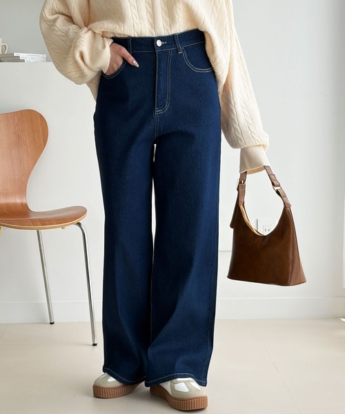 GeeRA(ジーラ)の「ワイドルーズデニムパンツ(デニムパンツ・レディース・ネイビー/ブルー/ライトブルー・MEDIUM/SMALL/X-LARGE/LARGE)」の5枚目の写真