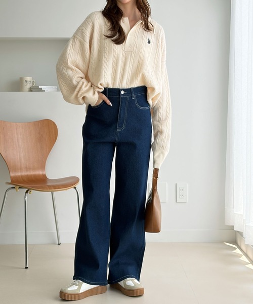 GeeRA(ジーラ)の「ワイドルーズデニムパンツ(デニムパンツ・レディース・ネイビー/ブルー/ライトブルー・MEDIUM/SMALL/X-LARGE/LARGE)」の6枚目の写真