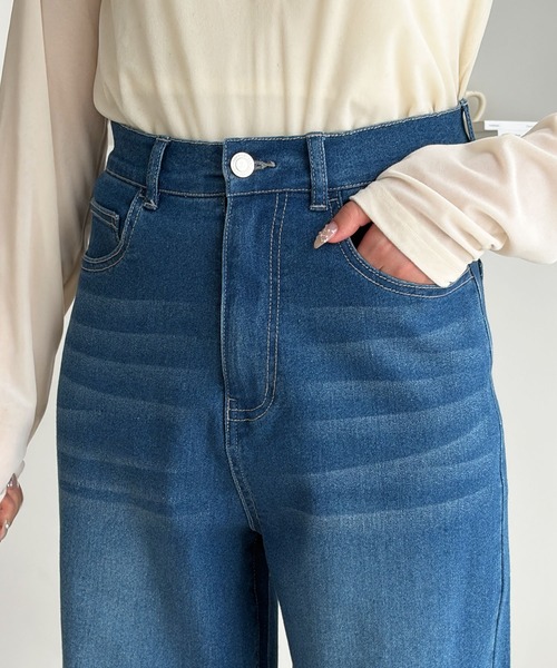 GeeRA(ジーラ)の「ワイドルーズデニムパンツ(デニムパンツ・レディース・ネイビー/ブルー/ライトブルー・MEDIUM/SMALL/X-LARGE/LARGE)」の14枚目の写真