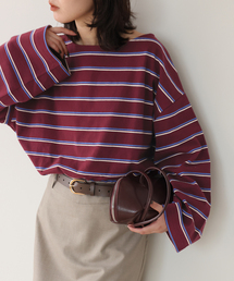 SLOBE IENA（スローブイエナ）の「マルチボーダーボートネックカットソー（Tシャツ/カットソー）」