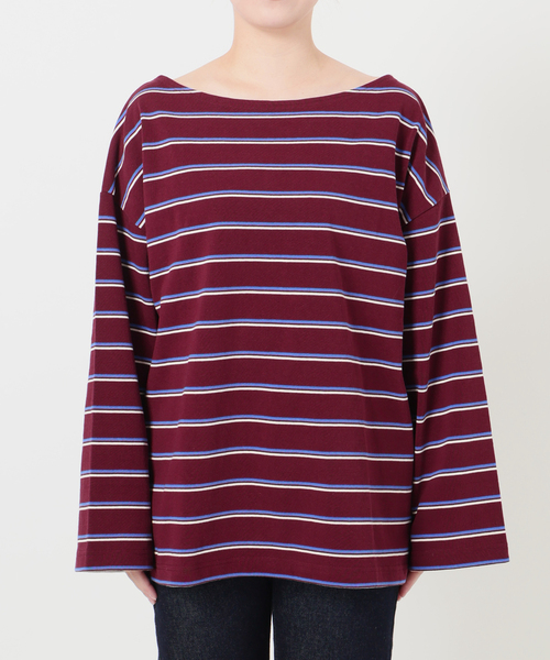 SLOBE IENA(スローブイエナ)の「マルチボーダーボートネックカットソー(Tシャツ/カットソー・レディース・ネイビー/ボルドー・FREE)」の22枚目の写真