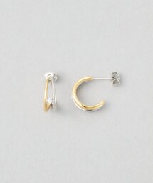 Jouete | ダブルフープピアス ジルコニア コンビカラー(ピアス(両耳用))