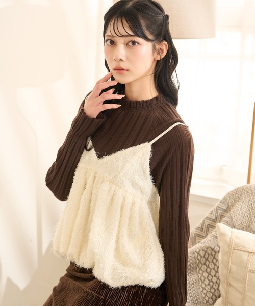 krahe（クレーエ）の「シャギーペプラムキャミビスチェ（Tシャツ/カットソー・レディース・ブラック/アイボリー・FREE）」の18枚目の写真