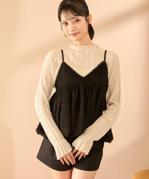 krahe（クレーエ）の「シャギーペプラムキャミビスチェ（Tシャツ/カットソー・レディース・ブラック/アイボリー・FREE）」の12枚目の写真