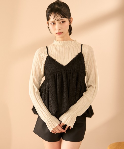 krahe（クレーエ）の「シャギーペプラムキャミビスチェ（Tシャツ/カットソー・レディース・ブラック/アイボリー・FREE）」の14枚目の写真