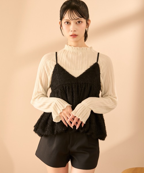krahe（クレーエ）の「シャギーペプラムキャミビスチェ（Tシャツ/カットソー・レディース・ブラック/アイボリー・FREE）」の13枚目の写真