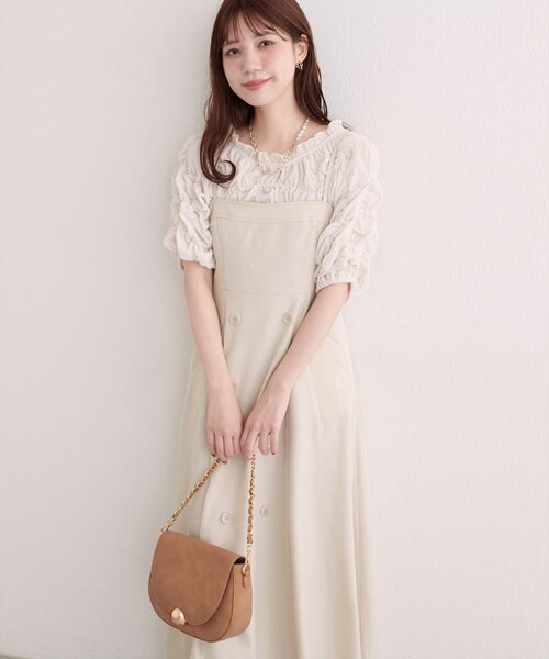 natural couture(ナチュラルクチュール)の「フロントボタンキャミワンピース(ワンピース・レディース・ブラウン/ブラック/ライトベージュ/チャコールグレー・FREE)」の1枚目の写真
