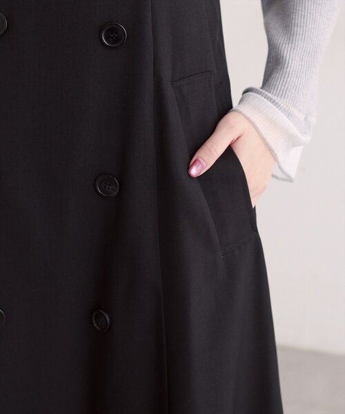 natural couture(ナチュラルクチュール)の「フロントボタンキャミワンピース(ワンピース・レディース・ブラウン/ブラック/ライトベージュ/チャコールグレー・FREE)」の10枚目の写真