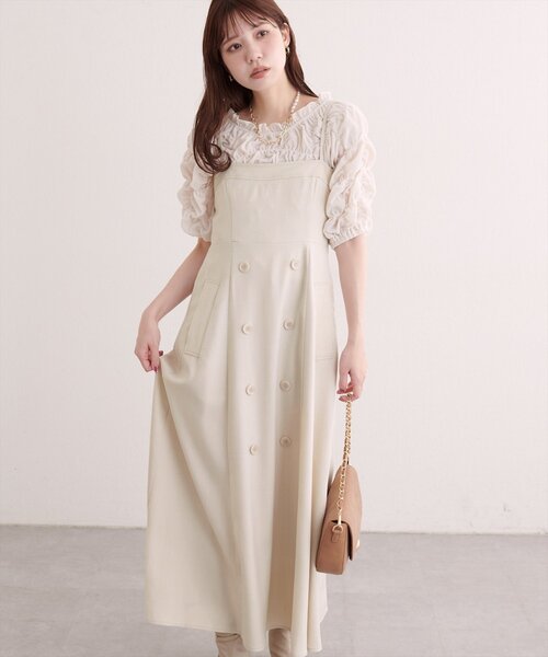 natural couture(ナチュラルクチュール)の「フロントボタンキャミワンピース(ワンピース・レディース・ブラウン/ブラック/ライトベージュ/チャコールグレー・FREE)」の13枚目の写真