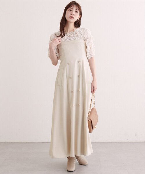 natural couture(ナチュラルクチュール)の「フロントボタンキャミワンピース(ワンピース・レディース・ブラウン/ブラック/ライトベージュ/チャコールグレー・FREE)」の16枚目の写真