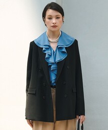 ウール2WAYストレッチ ダブルブレストジャケット