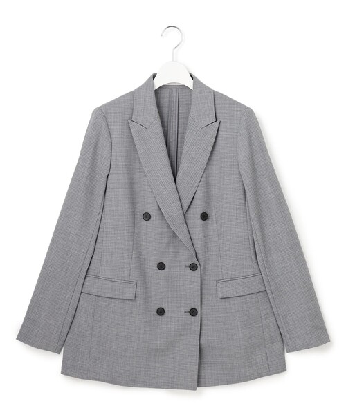 ICB(アイシービー)の「ウール2WAYストレッチ ダブルブレストジャケット(テーラードジャケット・レディース・ダークブラウン系7/ブラック系/ライトグレー系7・46/48/42/44/40)」の21枚目の写真