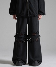 GRANCY(�O�����V�[)�́yGRANCY�zDistressed Zip Design Sweat Pants / �_���[�W�W�b�v�f�U�C���X�E�F�b�g�p���c(�X�E�F�b�g�p���c)