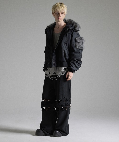 GRANCY(グランシー)の「【GRANCY】Distressed Zip Design Sweat Pants / ダメージジップデザインスウェットパンツ(スウェットパンツ・メンズ・グレー/ブラック・M/S/L)」の6枚目の写真