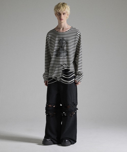 GRANCY(グランシー)の「【GRANCY】Distressed Zip Design Sweat Pants / ダメージジップデザインスウェットパンツ(スウェットパンツ・メンズ・グレー/ブラック・M/S/L)」の7枚目の写真