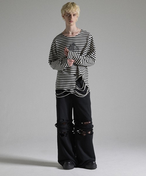GRANCY(グランシー)の「【GRANCY】Distressed Zip Design Sweat Pants / ダメージジップデザインスウェットパンツ(スウェットパンツ・メンズ・グレー/ブラック・M/S/L)」の8枚目の写真