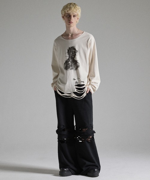 GRANCY(グランシー)の「【GRANCY】Distressed Zip Design Sweat Pants / ダメージジップデザインスウェットパンツ(スウェットパンツ・メンズ・グレー/ブラック・M/S/L)」の9枚目の写真